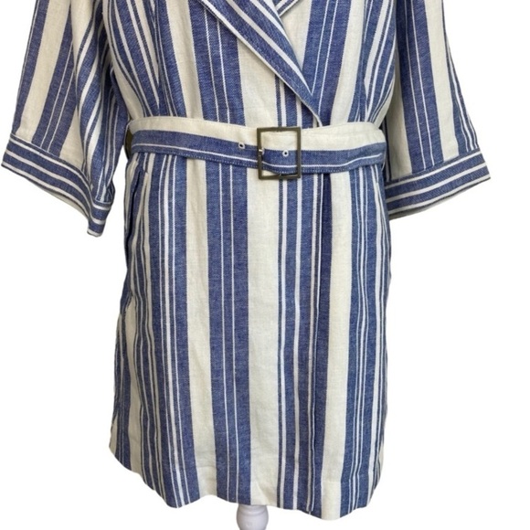 Anthropologie Elevenses Lagenlook Boho Striped Linen Duster Kimono Jacket Sz S - Picture 5 of 16